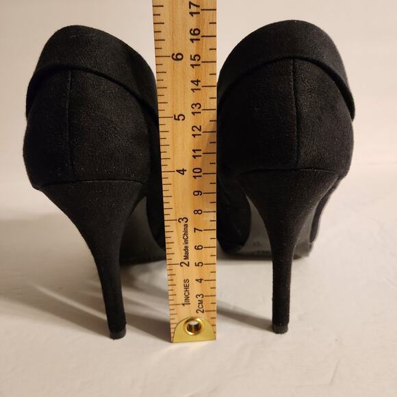 X-APPEAL Bootie Womens 7 QUINCEY Black Faux Suede Stiletto Heel Boot Romantic - Picture 5 of 10